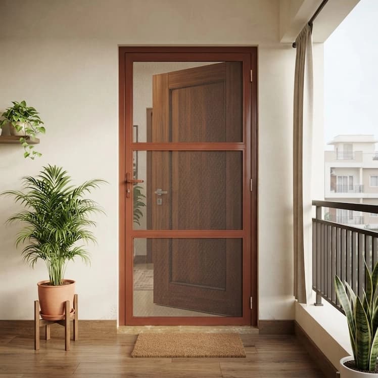 Mosquito mesh sliding door installed in Hyderabad — Tap to Easy