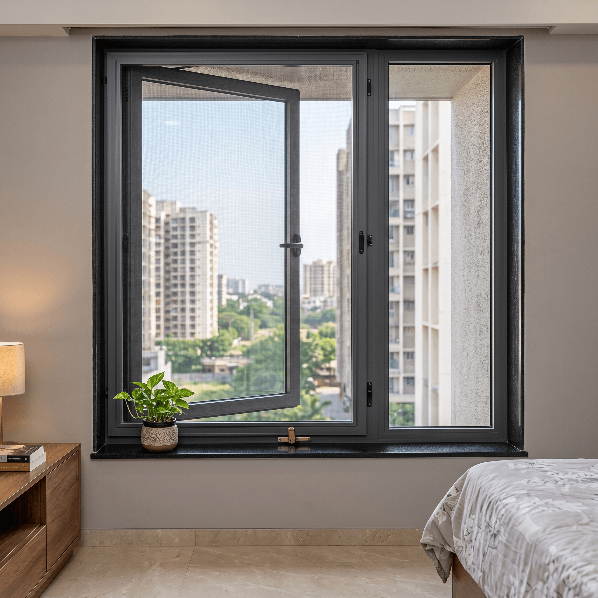Mosquito mesh sliding door installed in Hyderabad — Tap to Easy